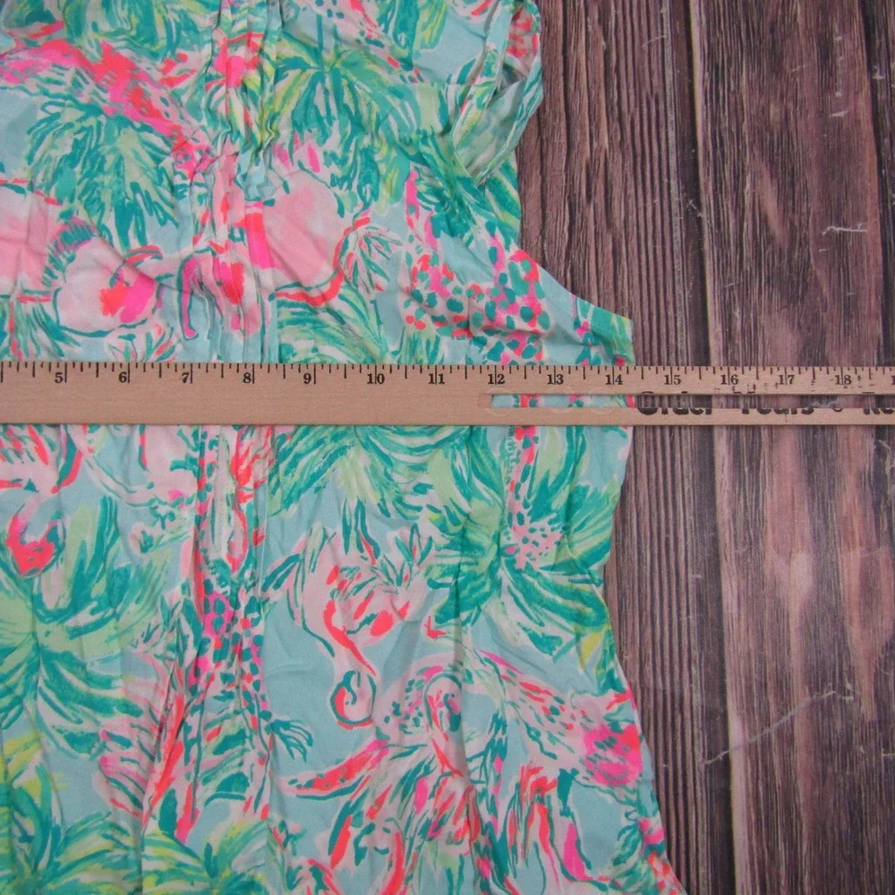 Lilly Pulitzer Sarasota Top Women XXS Seasalt Blue On Parade Sleeveless 29143